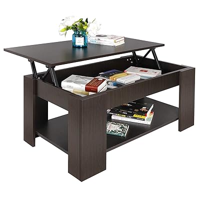 SUPER DEAL Lift Top Coffee Table with Hidden Compartment