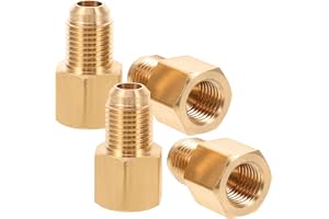 KICHOUSE Air Conditioning Adapter Converter 4pcs Copper | Golden Finish, Quick Connect Disconnect Design, Excellent Sealing Performance, Hvac Technicians and DIY Home Mechanics