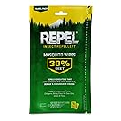 REPEL Sportsmen Mosquito Repellent Wipes, 15 Count