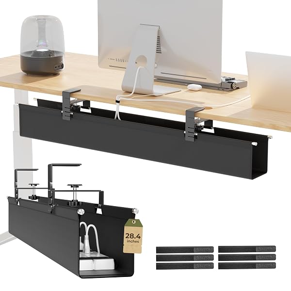 [UPGRADED] 49.2″ UNDER DESK CABLE MANAGEMENT TRAY, ORAPOKE...