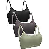 Blulu 3/6 Pieces Mini Camisole Bra Wireless Padded Bra Sport Cami Bralette with Adjustable Straps for Women Girls