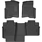 Husky Liners Weatherbeater Floor Mats | Fits 2004-2008 Ford F-150, SuperCrew (Crew Cab), Will NOT Fit SuperCab (EXT Cab) | Front & 2nd Row, 3-pc Black - 93621
