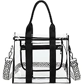 getgto Clear Bags for Women Tote Bag, Crossbody Bag, Stadium Approved Clear Purse for Sports Events, Concert, Work & Beach