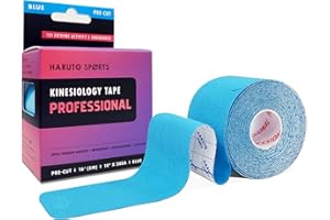 HARUTO Kinesiology Sports Tape, for Pain Relief Strong Support, Therapeutic Tape Physio for Athletic Sports Recovery, 20 Precut 10¡± Strips (Professional Blue for Sports Enthusiasts)