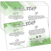 Handmade Soap Care Instructions, Handmade Soap Bar Card Instructions for Soap Maker Clients, Soap Care Guide, Feminine Soap Care Card, Minimalist Soap Care Card Template - 50 Pack