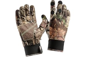 Taeku Hunting Gloves – Lightweight Full Finger Camo Gloves with Anti-Slip Grip Cycling Gloves for Fishing, Hiking, Archery