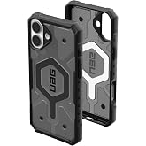 UAG Pathfinder Clear for iPhone 16 Plus Case, MagSafe Compatible, Ash | Rugged Translucent Durability, Traction Grip, Impact Absorption, Screen &amp; Camera Protection, Military Drop Protection
