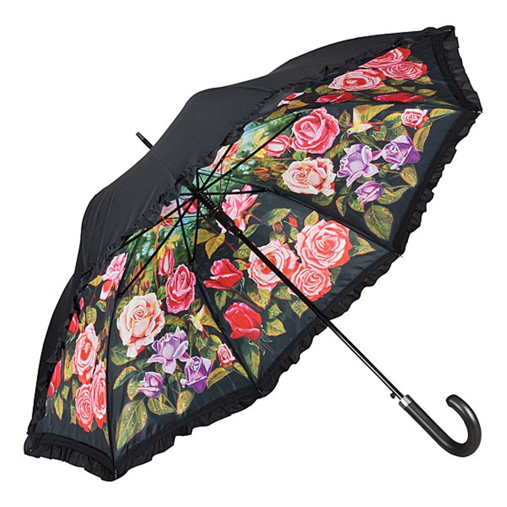 VON LILIENFELD Automatic Umbrella Floral Motif Women Rose Garden Double Layer