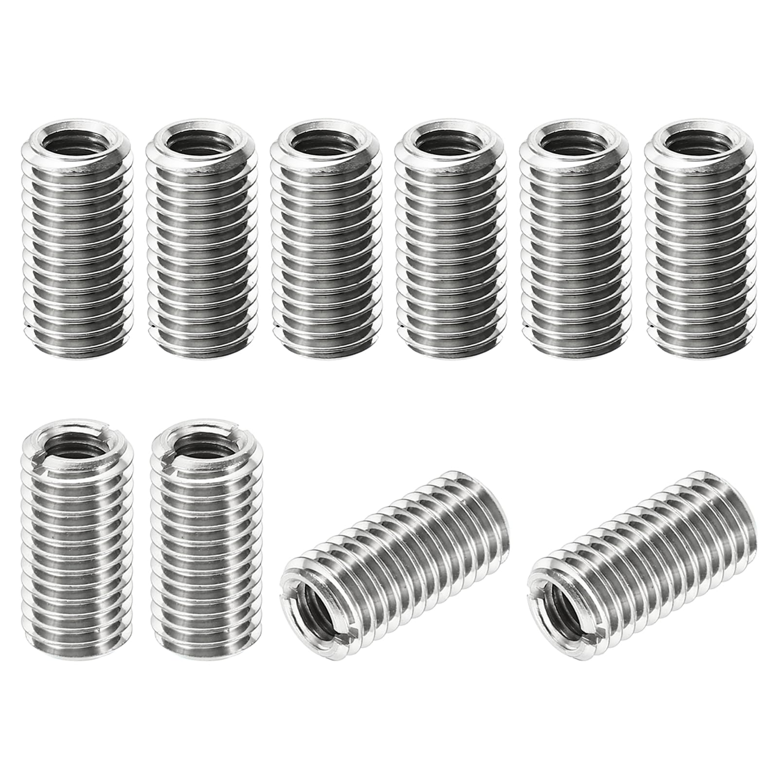 PATIKIL Thread Adapters Sleeve Reducing Nut, 10 Pcs M12x1.75 Male to M8x1.25 Female Repairing Insert Nut Screw Reducer Stainless Steel Fastener 24mm — image 1