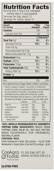 ORVILLE REDENBACHER GOURMET NATURALS CLASSIC BUTTER & SEA SALT POPCORN 4PAK