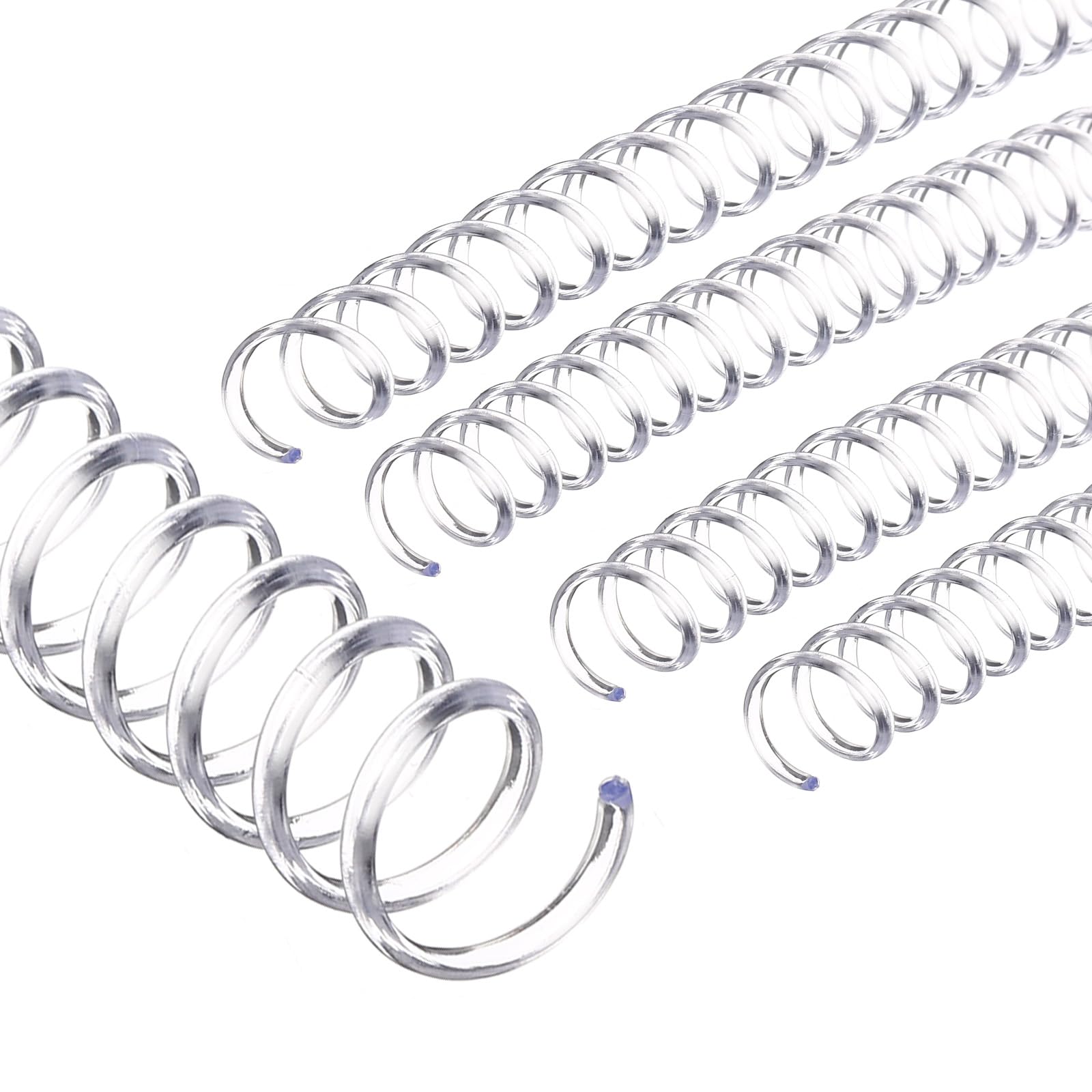 PATIKIL 10mm(3/8") Plastic Spiral Binding Coils, 20 Pcs Binding Spirals 50 Sheet Capacity 4:1 Pitch Binding Spirals for Binding Paper Sheets, Transparent