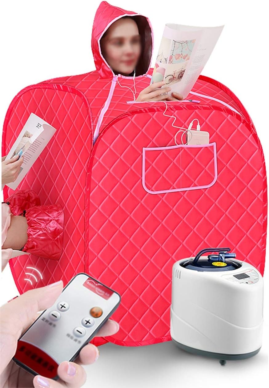 Household Portable Steam Sauna,Indoor Sauna Steamer, 2 Liter Steam Sauna,Family Personal Spa, Relieve Stress Fatigue,Home Personal Spa, 2 Liter Steam Sauna, Relieve Stress Fatigue, Red