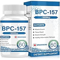 BPC 157 Peptide Capsules 1000 mcg, supports muscle growth, tissue repair, strength, non-GMO, gluten-free, 60 capsules