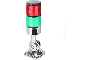 LUBAN 12-24V LED Stack Tower Lights, Industrial Warning Lights, Andon Lights, Column Signal Tower Indicator Lamp Beacon, Continuous/Flashing Light Switchable, 2 Layer (with Buzzer)
