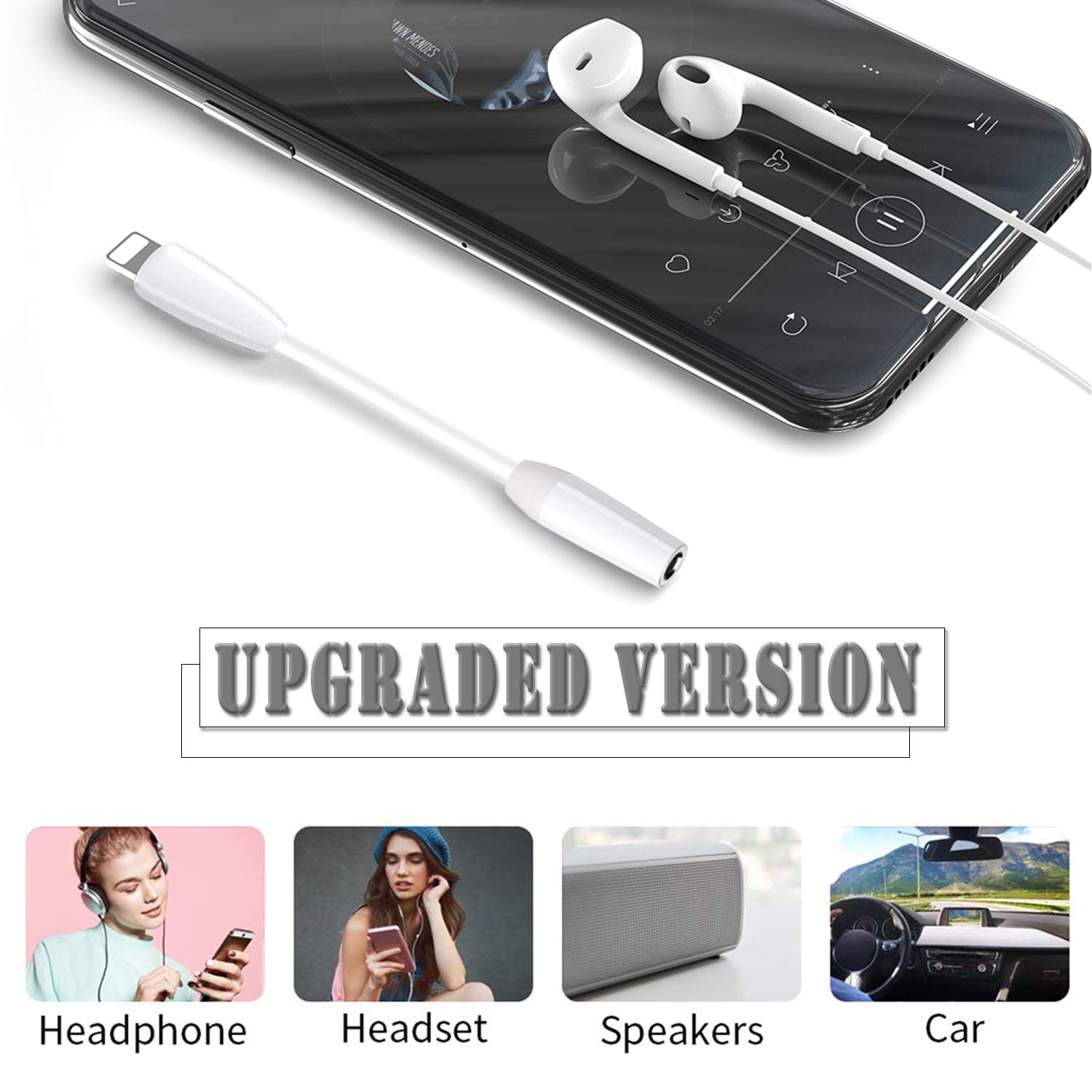 Adaptateur Casque pour iPhone 8 Adaptateur Aux Audio Connecteur Jack 3