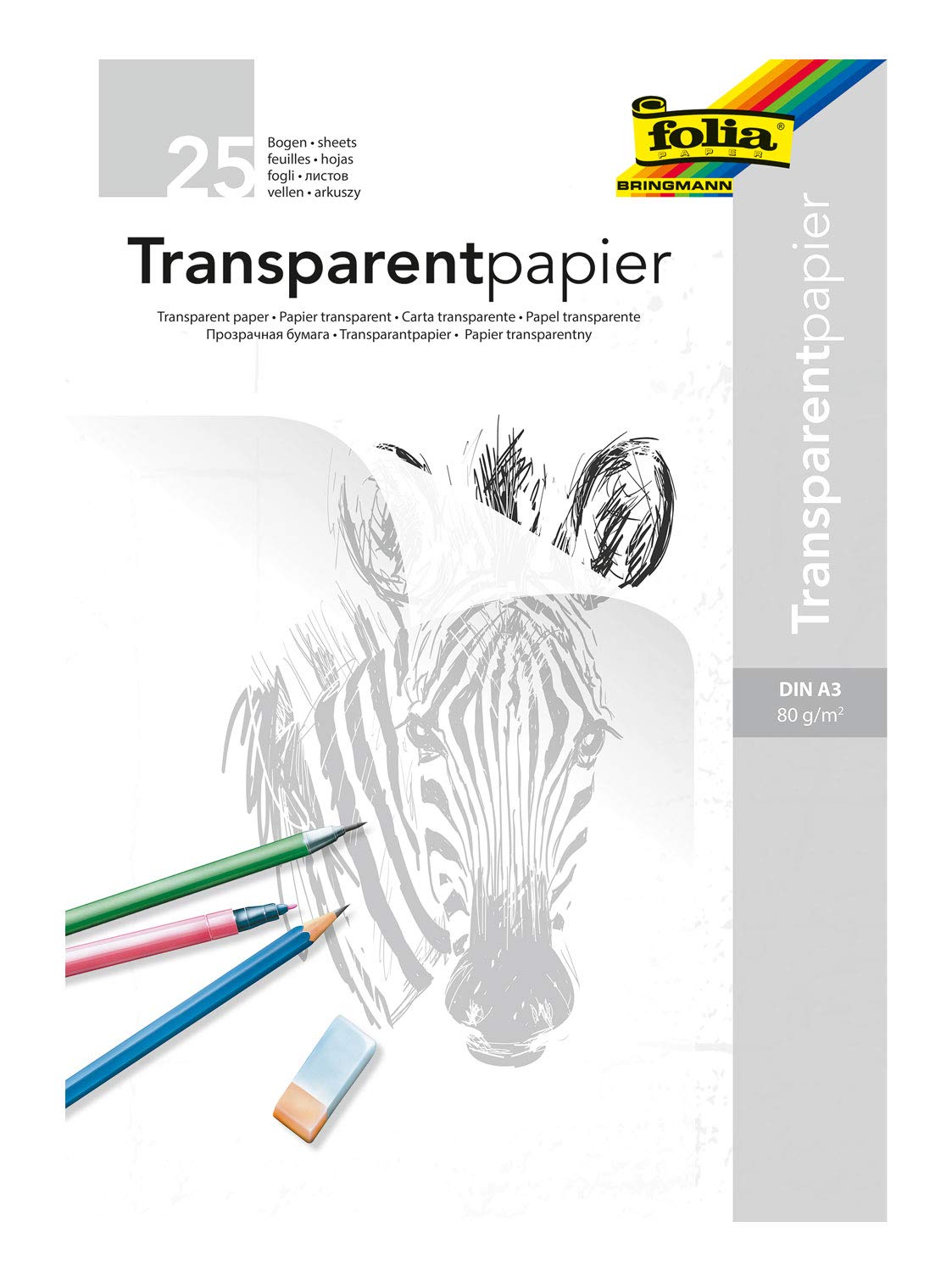 Folia 8050-25 Tracing Paper Pad 80 g/m²