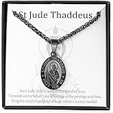 Zocomi Catholic First Communion/Confirmation Gifts for Boys Men,Saint Christopher/Michael/Anthony/Jude/Joseph Medal Necklace,Oval Saint Patron Medal Religious Amulet Gifts