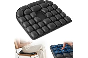 SGJHUI Inflatable Seat Cushion, Airplane Seat cushion for Long flights Without Air Pump, Pressure Relief Seat Cushion, Wheelchair cushions Applicable to Various Scenarios, Relief Discomfort in Coccyx&Buttock