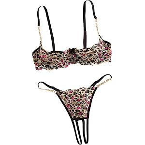 TrueVip Sexy Lace Lingerie Sets for Women 1/4 Cup Underwire Cupless Shelf Bra with Panty Set