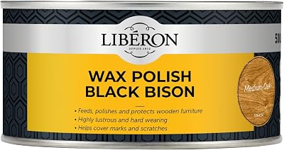 Libéron Black Bison Wax Polish Paste Wood Furniture Medium Oak 500ml