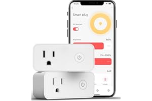 EIGHTREE Smart Dimmer Plug for Smart Life App, Compatible with Alexa & Google Assistant, Brightness Adjustment, Remote Control, Timer Function, 3 Amp, 2 Pack