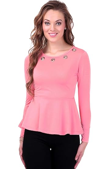 pink peplum blouse