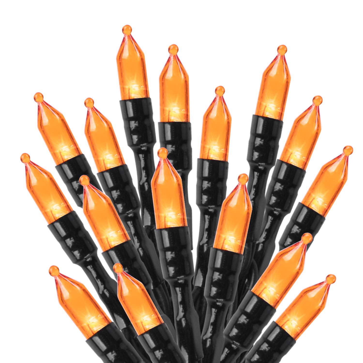 Photo 1 of Orange LED Outdoor Halloween Lights, Halloween Decorations, 39 FT 100 LED Mini Lights with 8 Lighting Modes,Connectable String Light Plug in for Garden Patio Party Haunted House Ghost Holiday Decor