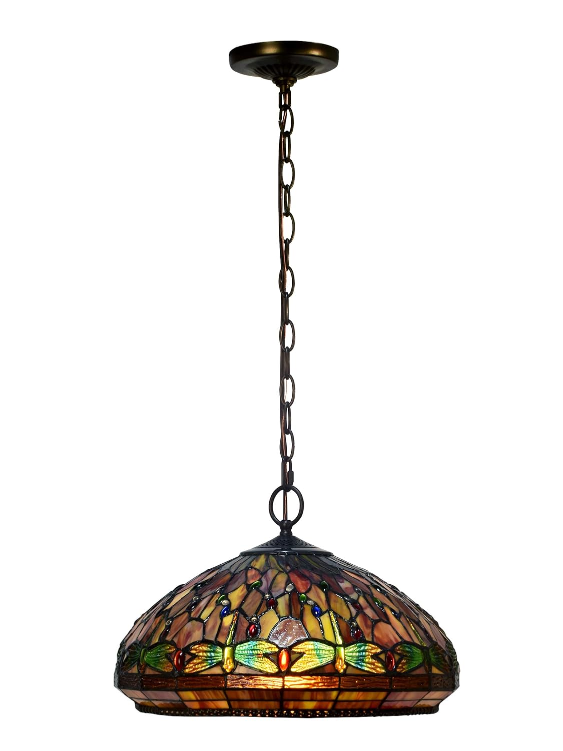 Dale Tiffany Th15023 Dragonfly Tiffany Pendant Bronze Amazon Com