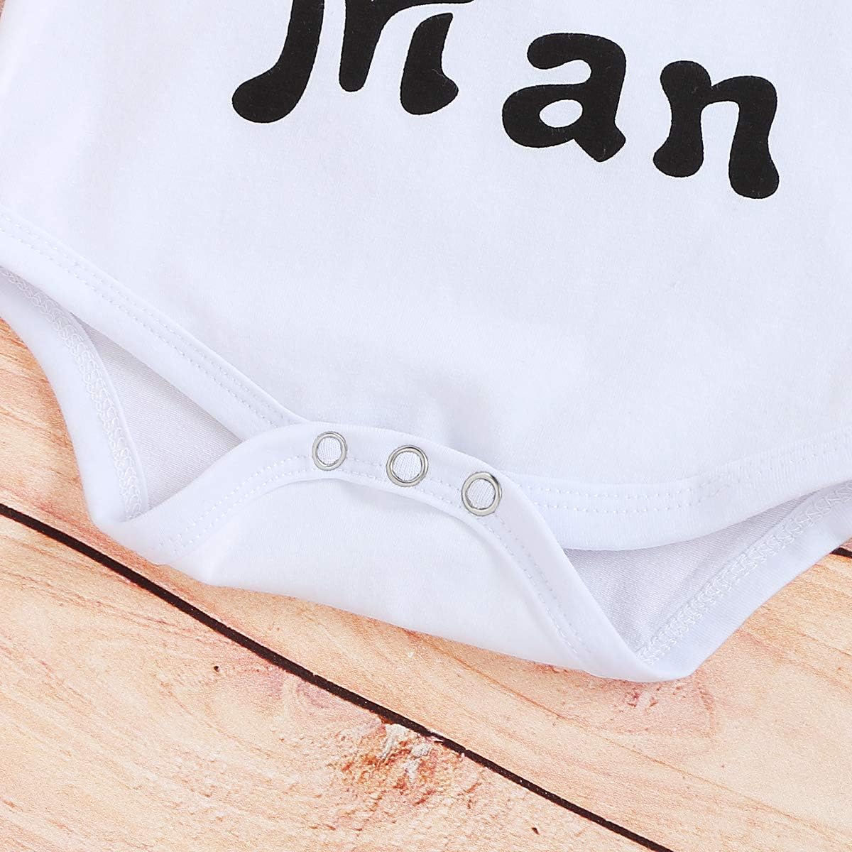 3Pcs Baby Boy Clothes Mommy's New Man Print Bodysuit Summe Cotton Short Sleeve Romper Moustache Pants+Hat Outfits Set: Clothing
