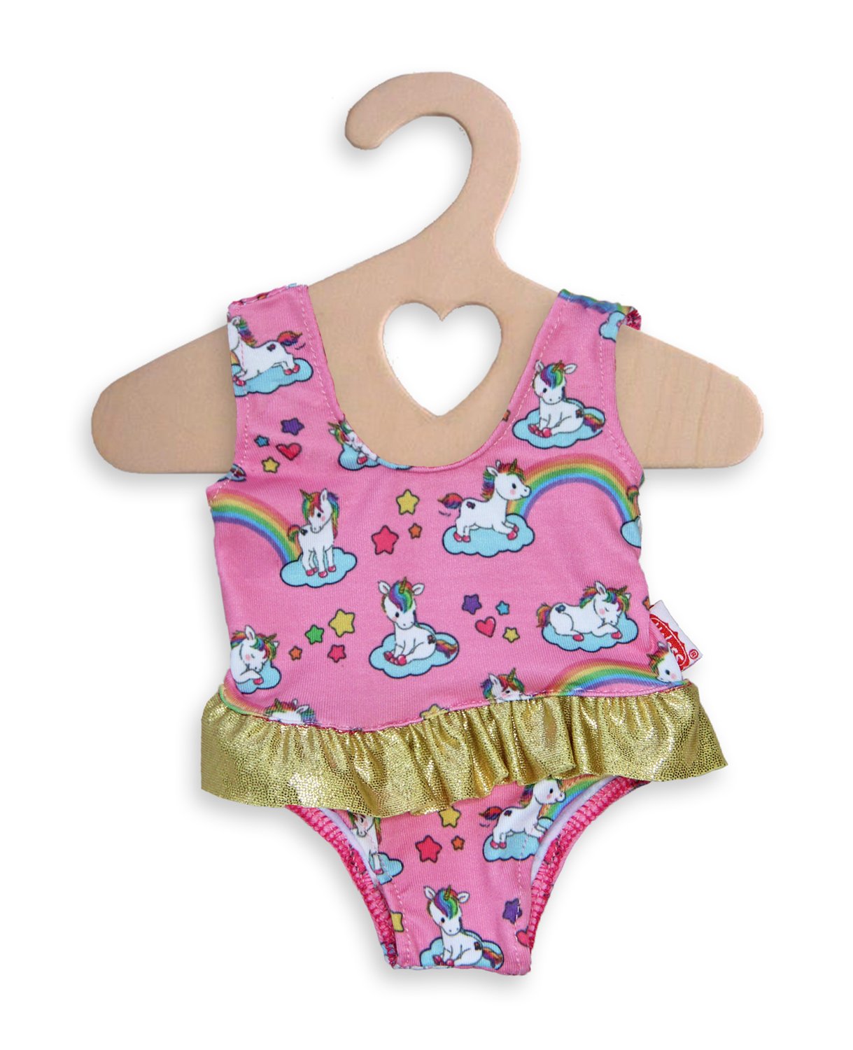 Heless 2662 – Swimming Costume for Dolls, Unicorn Design, Size 35 – 45 cm, for Bathing Fun on Hot Summer Days