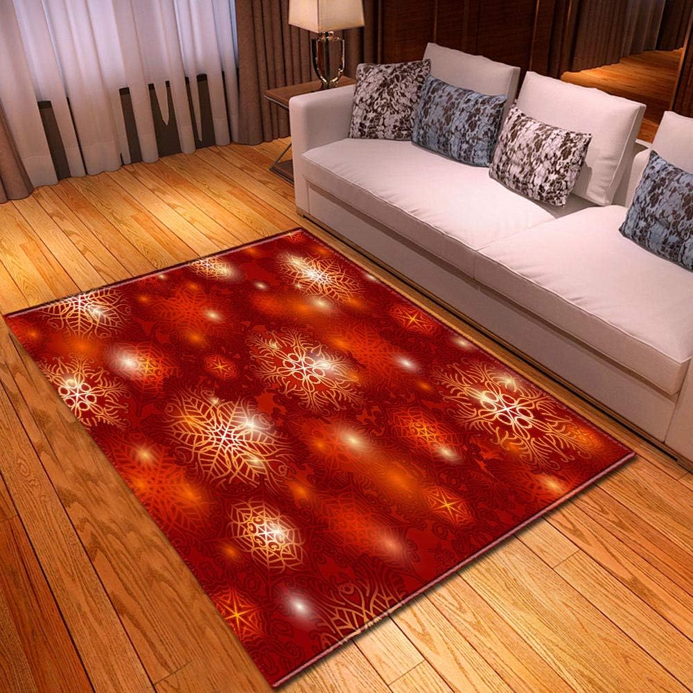 qijidzswyxgs Modern Style Rugs Red white snowflake beautiful christmas carpet,multi-size, suitable for bedroom, living room 200x300CM