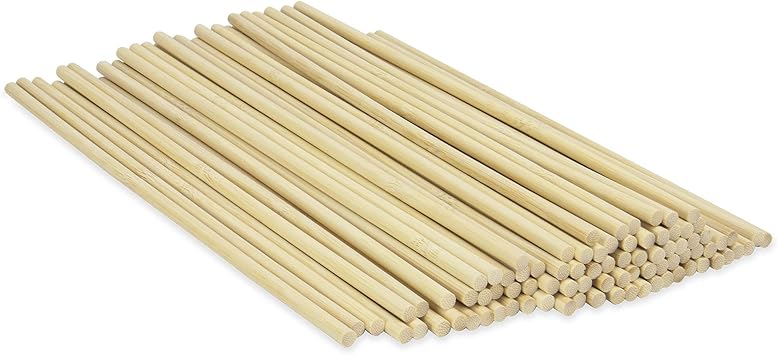 Set Of 50 Bamboo Dowel Rods Wooden Craft Sticks Long Crafting