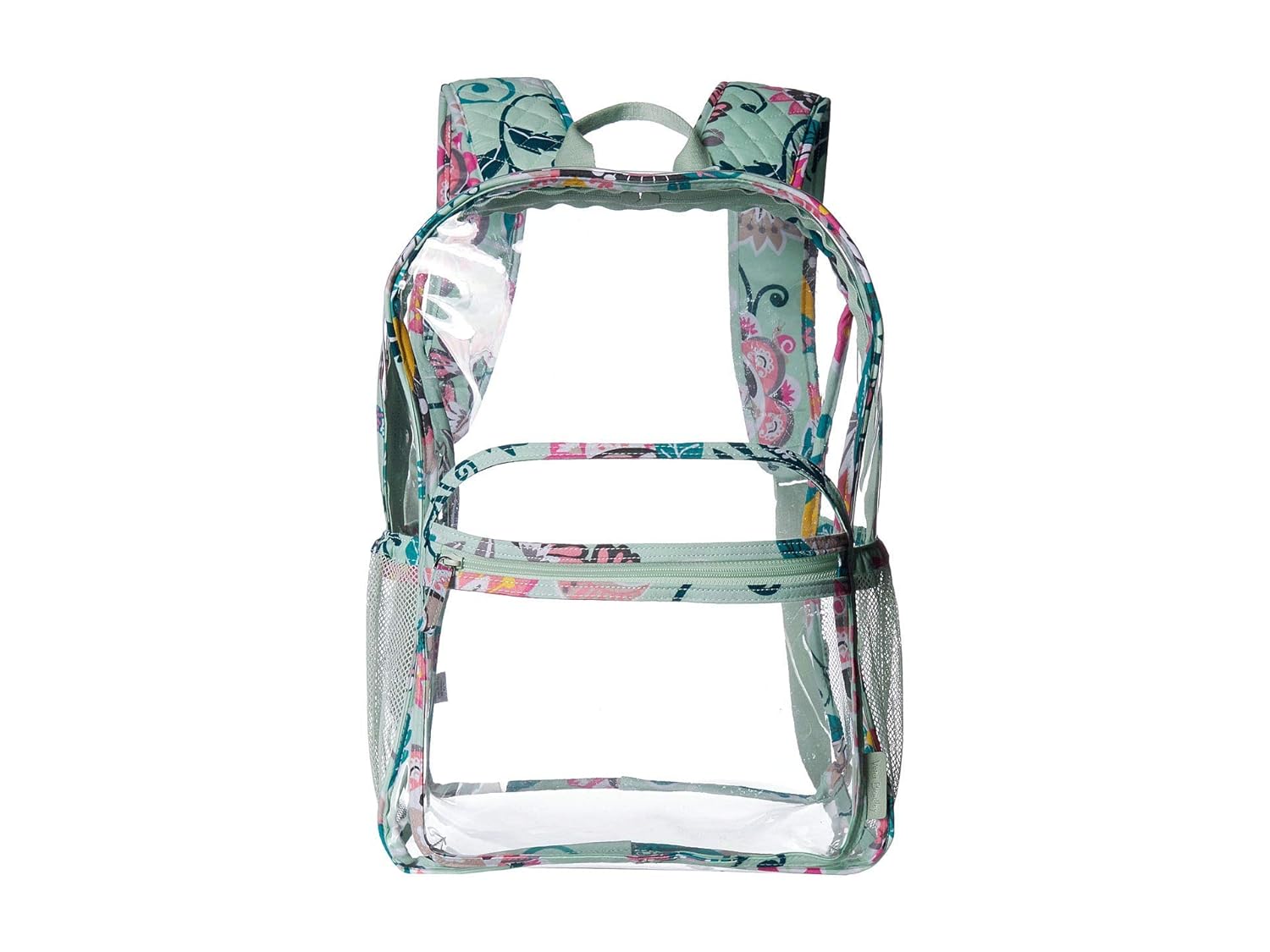 Vera Bradley Clearly Colorful Large Backpack Mint Flowers One Size
