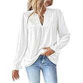 Bsubseach Womens Tops Ruffle Long Sleeve Swiss Dot Blouses for Women Dressy Casual Fashion Shirts