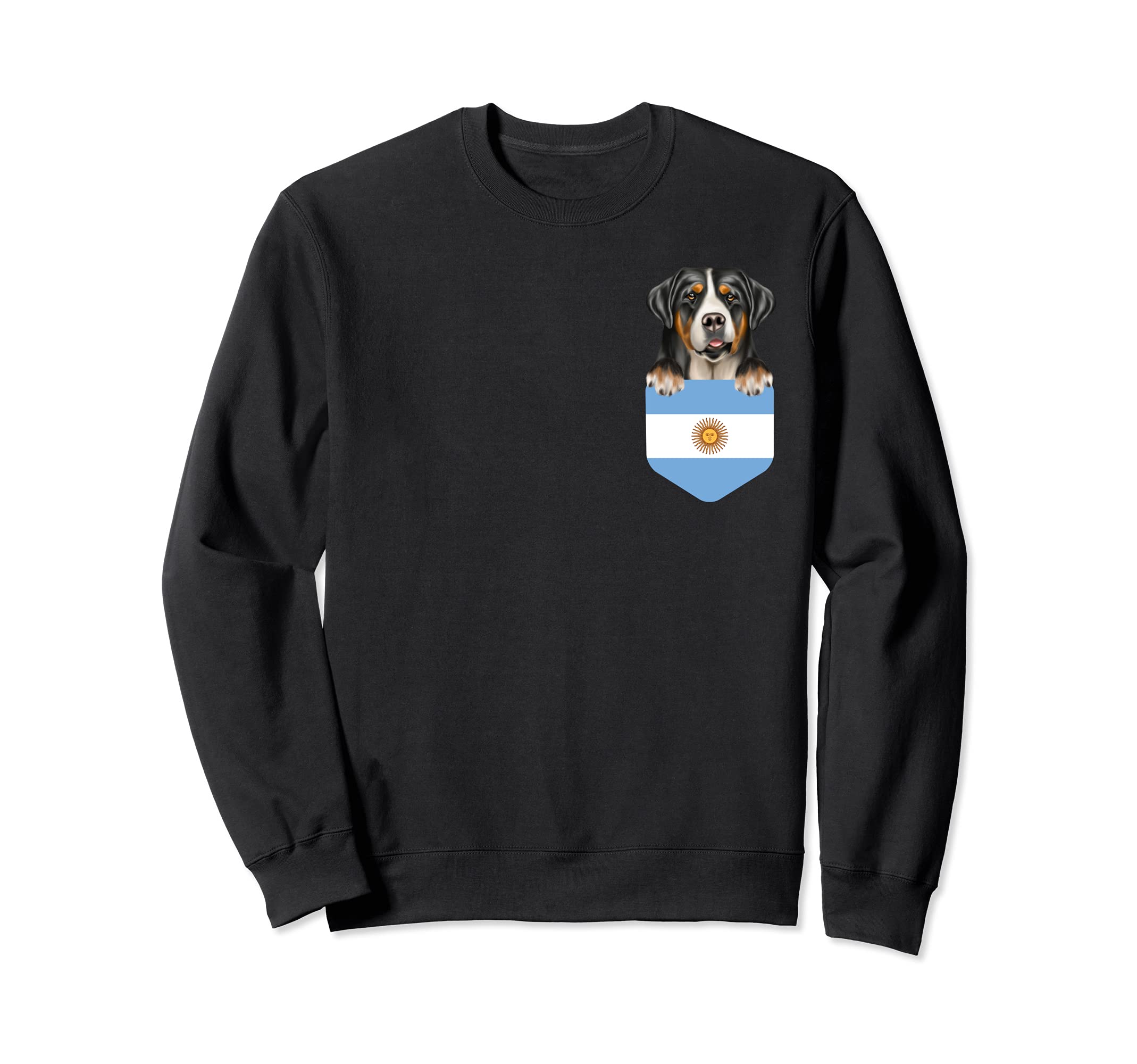 Argentina Flag Greater Swiss Mountain Dog Dog In Pocket Sweatshirt
