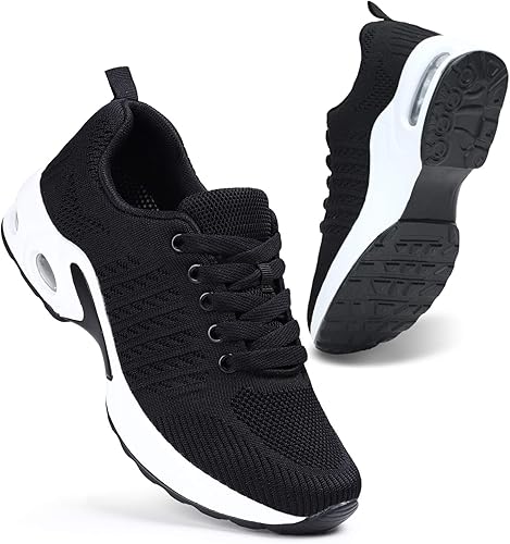 black lightweight trainers womens