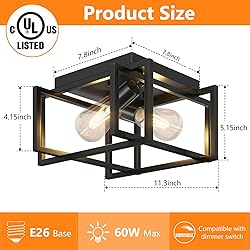 Feanron 2-Light Flush Mount Ceiling Light