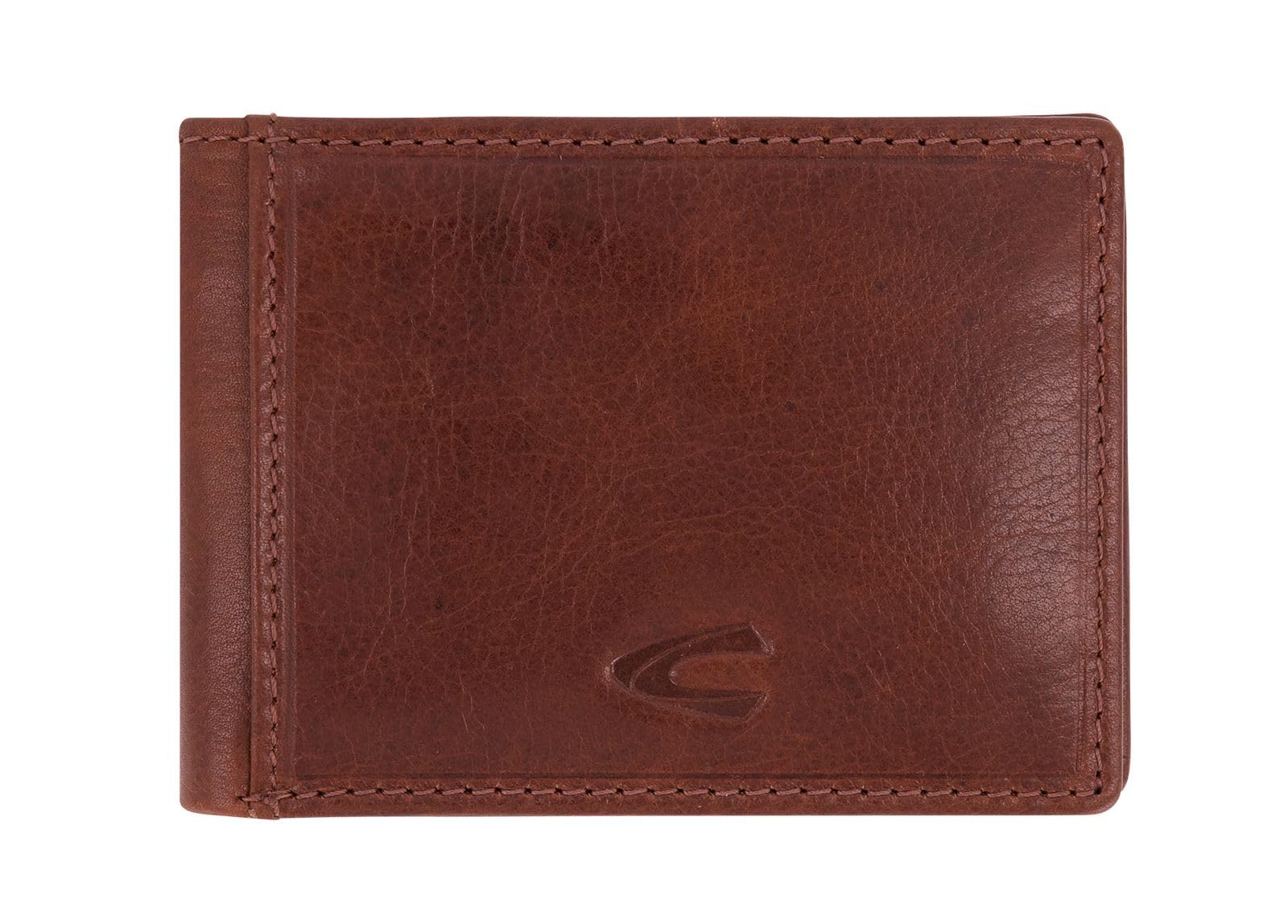 camel active Como Men's RFID Horizontal Leather Wallet, Medium, Cognac Brown, 11x2x7,5, 000218