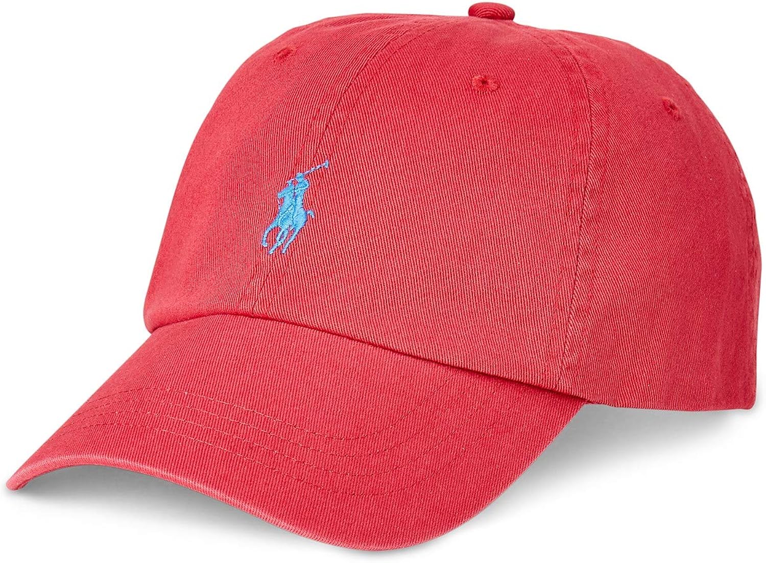 Polo Ralph Lauren Men`s Cotton Chino Baseball Cap (Nantucket Red(3041)/Blue, One Size) at  Men’s Clothing store