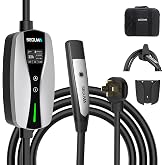 SEGUMA Level 2 EV Charger for Tesla, 32A ETL Certified for NACS (Silver) | 240V, 7.68kW NEMA 14-50 Plug, Adjustable Current, Timing Delay, 25FT, Portable Electric Car Charger, Compatible with All Nacs