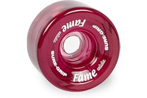 Sure-Grip Fame Artistic Indoor Wheels - Made of Urethane Material - 97A Durometer & 57mm Diameter - High Performance Skating Wheels - Comes in Set of 8 with Diverse Color Options - Clear Pink