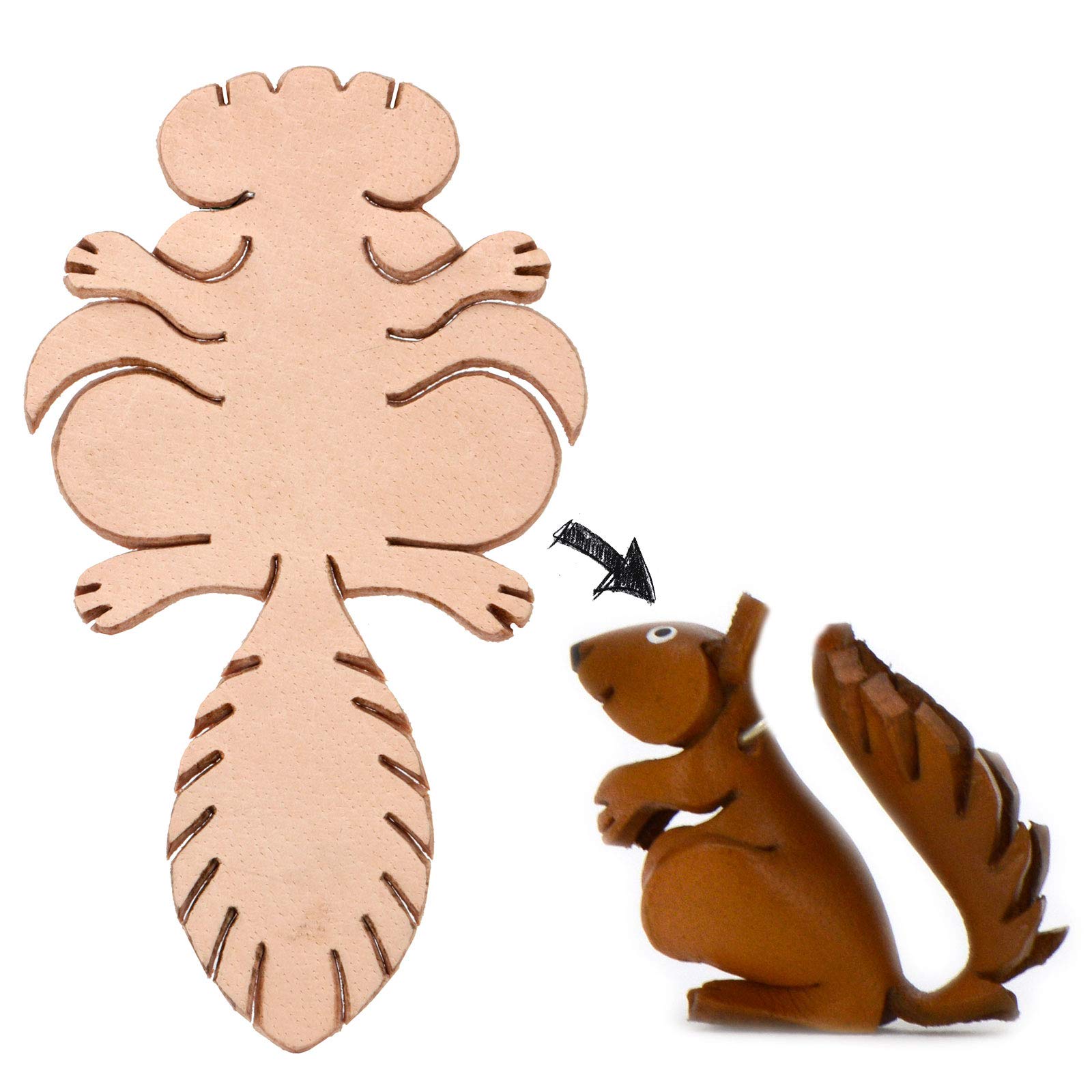 DIY Red Squirrel Ernie - Self-made Figurine made of leather in 3d Design by Monkimau - your best friend. Always with you! Category walnut squirrel family gruffalo cuddly soft toy yoohoo and friends - about 5cm, each 1 piece (nature brown small)