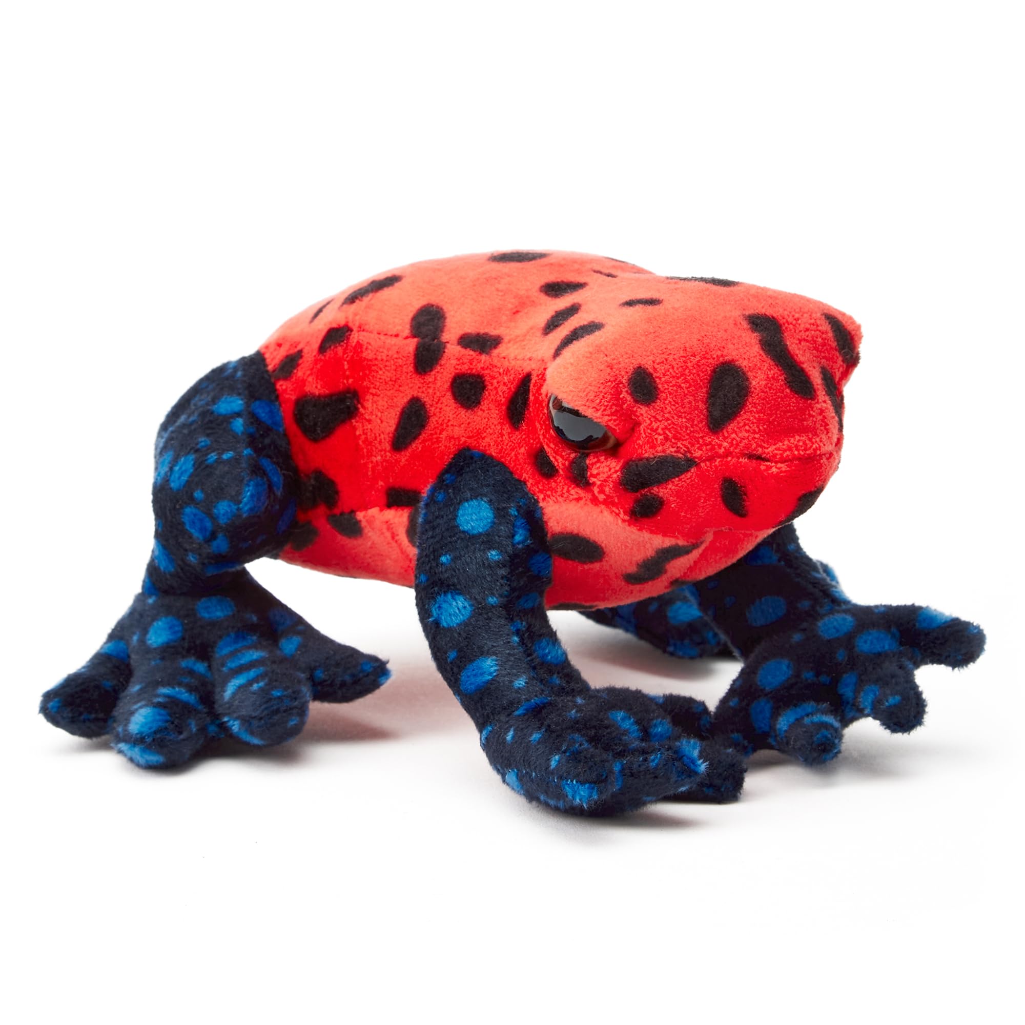 Zappi Co 100% Recycled Plush Poison Dart Frog Strawberry Red/Black Toy (15cm Length) Stuffed Soft Cuddly Eco Friendly Animals Collection for Newborns – Lifelike & Realistic