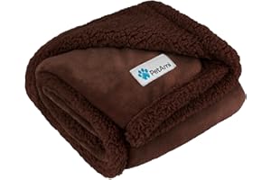 PetAmi Waterproof Dog Blanket for Small Medium Dog, Pet Puppy Blanket Couch Cover Protection, Sherpa Fleece Cat Blanket Couch Sofa Bed Furniture Protector Reversible Soft Washable 29x40 Brown Brown