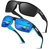 Ollrynns Polarized Sunglasses for Men 2 Pack Men's Sunglasses Fishing Driving Lunette de Soleil Homme with UV Protection