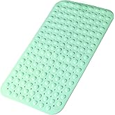 Bathtub and Shower Mats, 28 x 15 Inch Non-Slip Bath Mat, Machine Washable Bath Tub Mat with Suction Cups & Drain Holes for Bathroom, Beige