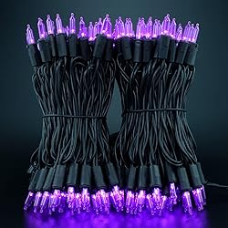 YULETIME 200 Purple LED Christmas Lights with Black