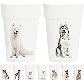 Youngever 18 Pack 12 Ounce Plastic Kids Juice Tumblers, Unbreakable Drinking Glasses, Plastic Cups, Reusable | Stackable | NO BPA | Top-rack Dishwasher Safe (Dog Theme)