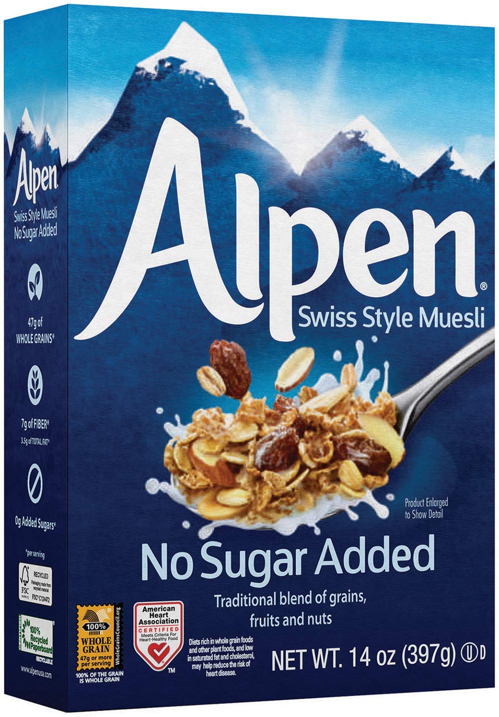Galleon Alpen Muesli Cereal, No Sugar Added, 14 Ounce (Pack Of 6)