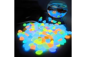 LIFEBESTONE 0.8-1.2" Big Rainbow Multicolor Glow in The Dark Rocks, Big Colored Pebbles, Aquarium Gravel, Fish Tank Gravel, Live Plants for Fish Tank, Glow Rocks for Landscaping 150 Pcs (1, Pounds)